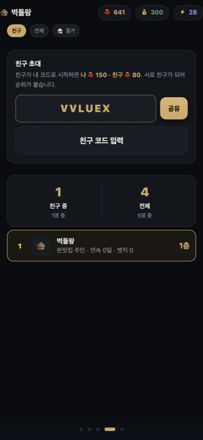 친구 중 · 전체 등수
